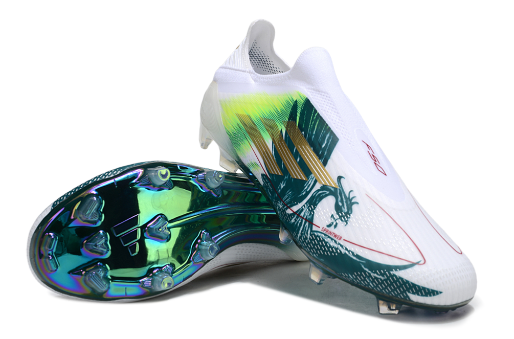 Adidas F50 Elite FG Firm Ground Soccer Cleats - White/Green/Yellow